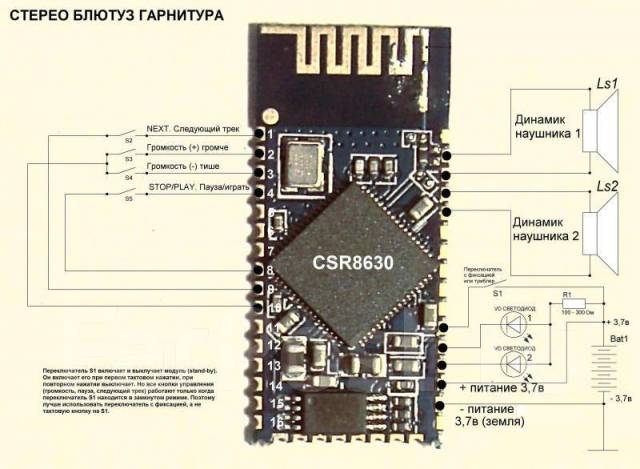 Блютуз передатчик схема