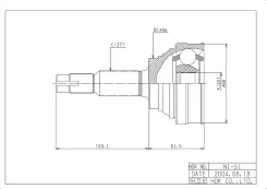 ���� �������� /�������� ������ /����� HDK ��� Nissan Primera P10 1991-1993 SR20D# GA16DE CD20 1991-; 22*56*27; NI-051; 3910072J10 HDK NI-051 NI051 ���...