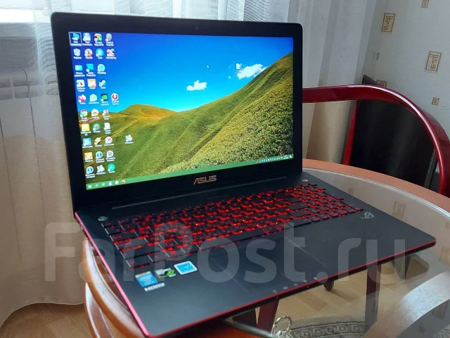 Asus ROG. 15.6", 2 800����, ��� 8 ��, ���� 1 024���, WiFi: 1, Bluetooth: 1, ����������� �� 3��. ����