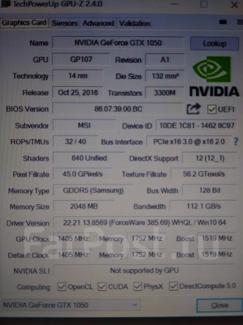 GeForce GTX 1050 ����