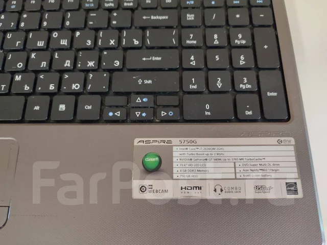 Acer Aspire 5750. 15.6", 2����, ��� 4 ��, WiFi: 1 ����