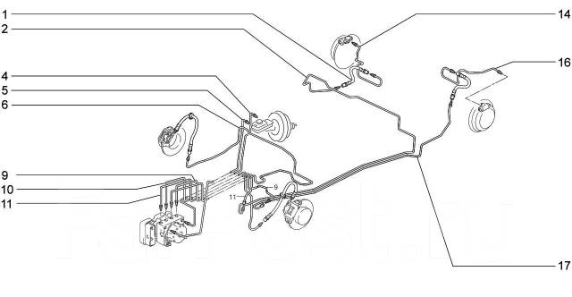 Трубки тормозные 2170 с абс схема
