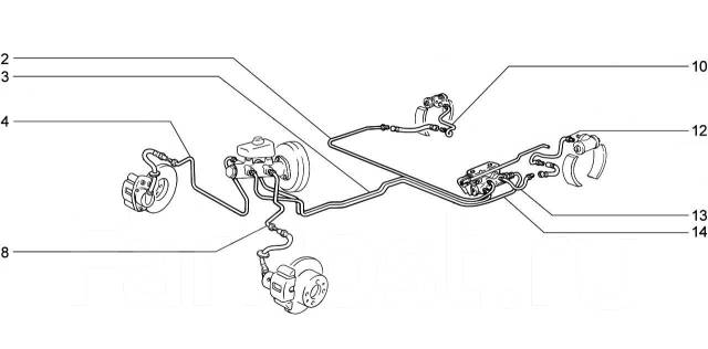 Ваз 2114 схема тормозных трубок от главного цилиндра