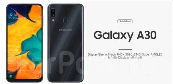 Samsung Galaxy A30. �/�, ������, 4G LTE, Dual-SIM, NFC ����