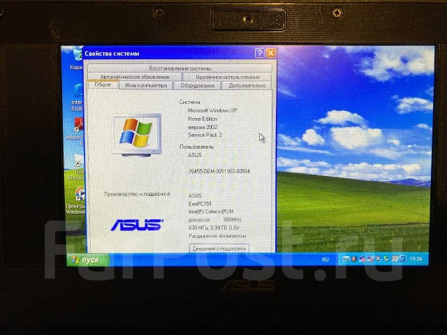 Asus Eee PC 701. 7", 0,7����, ��� 1024 ��, ���� 4���, WiFi: 1, ����������� �� 2��. ����