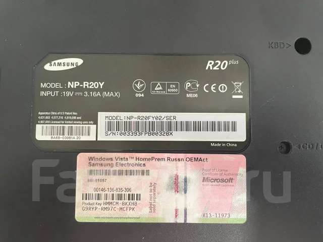 Samsung R20 Plus. 14.1", 1,5����, ��� 1024 ��, ���� 100���, WiFi: 1, Bluetooth: 1, ����������� �� 1��. ����