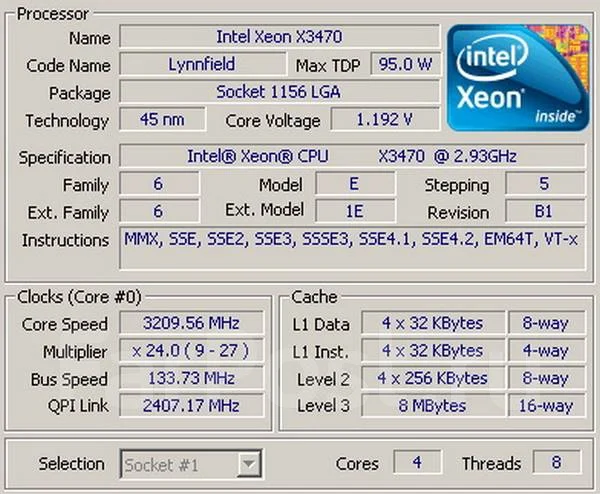 Intel Xeon X3470. ��� ����� �� ������������ ����