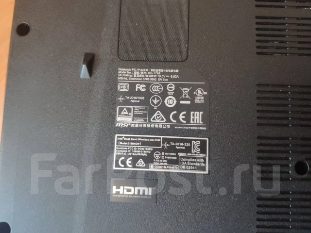 MSI GV72. 17.3", 2,5����, ��� 8 ��, ���� 1 000���, WiFi: 1, Bluetooth: 1, ����������� �� 4��. ��� ����� �� ���������� ����