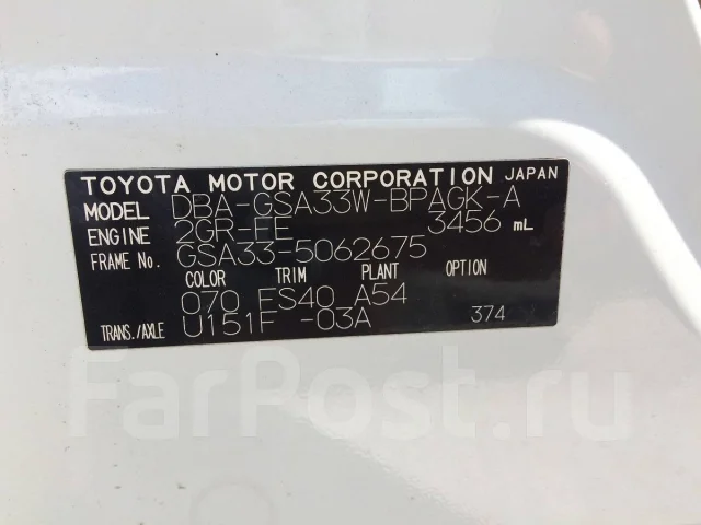 Toyota Vanguard. GSA33, 2GRFE ����