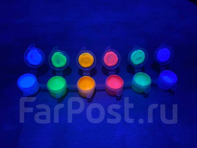 Fluorescent Краска на водной основе для бодиарта флуоресцентная, 50 г цвет фиолетовый