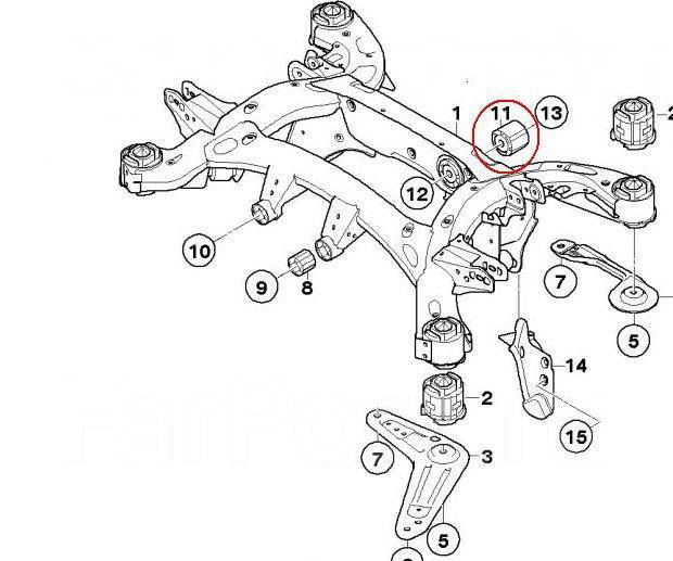 Bmw x5 e53 схема задней подвески