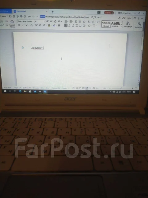 Acer Aspire One D270. 10.6", 1,6����, ��� 4 ��, ���� 240���, WiFi: 1, Bluetooth: 1, ����������� �� 5��. ����