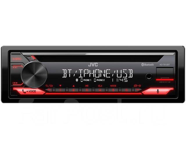 Автомагнитола медиа-ресивер JVC KD-T812BT, 1 DIN — 178x50 мм, новый, в ...