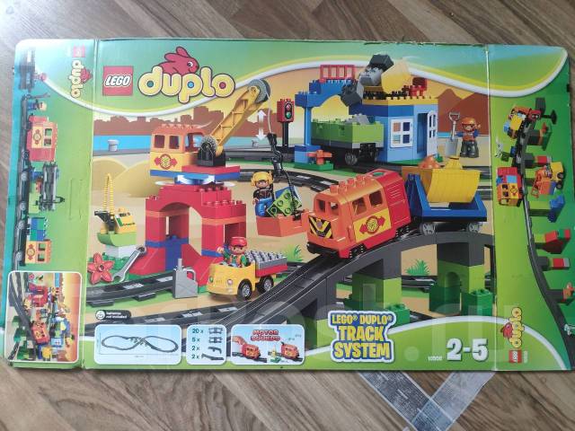 Лего дупло большой поезд + рельсы, б/у, в наличии. Цена: 9 999₽ во ...