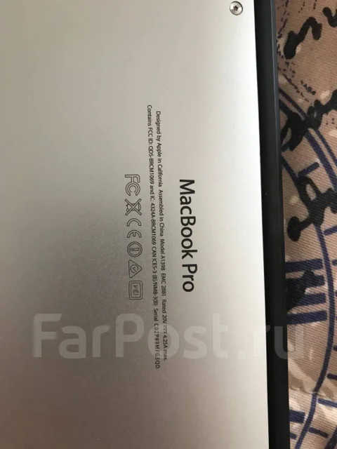 Apple MacBook Pro 15 2014 Mid. 15", 2,5����, ��� 16 ��, WiFi: 1, Bluetooth: 1 ����