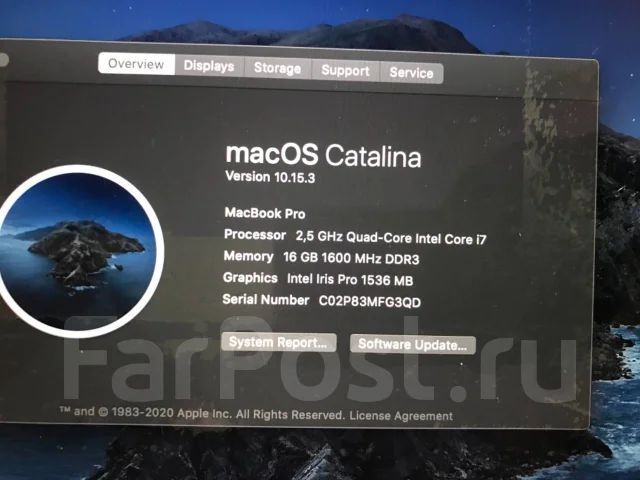 Apple MacBook Pro 15 2014 Mid. 15", 2,5����, ��� 16 ��, WiFi: 1, Bluetooth: 1 ����