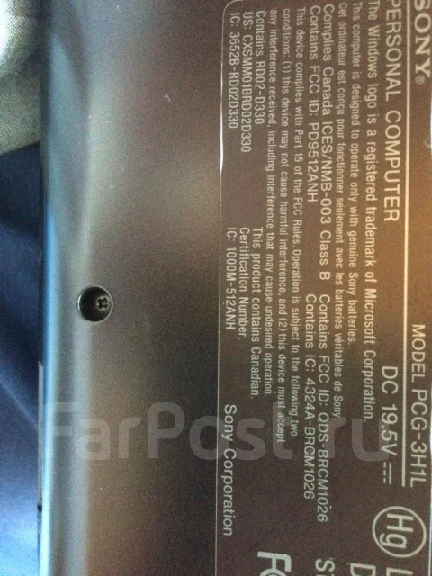 Sony VAIO PCG. 15.6", ��� 6 ��, ���� 465���, WiFi: 1, Bluetooth: 1 ����