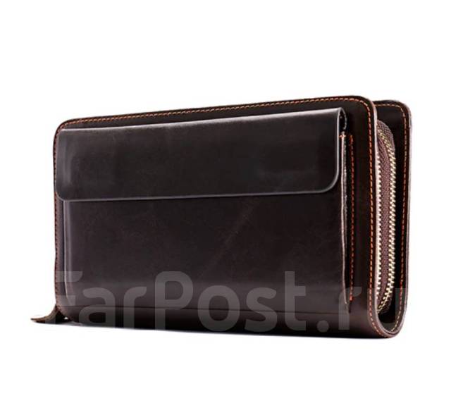 Стильный мужской клатч большой вместимости, 100% натуральная кожа ...