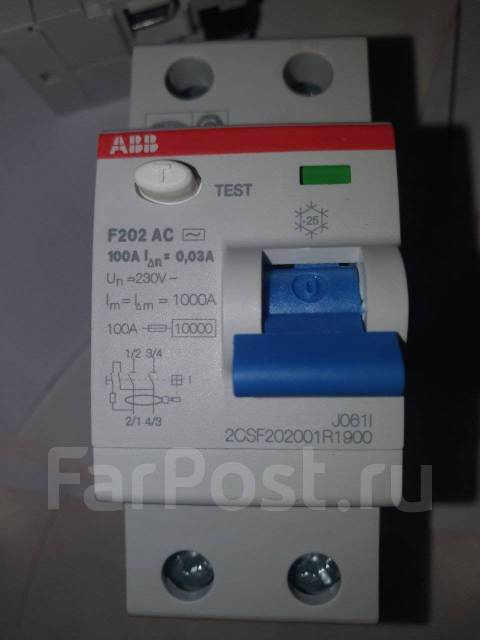 Продам УЗО ABB F202AC 100A 0,03A, новый, в наличии. Цена: 3 500₽ в Артеме