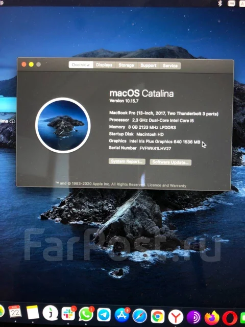 Apple MacBook Pro 13 2017 Mid. 13", 2,3����, ��� 8 ��, ���� 128���, WiFi: 1, Bluetooth: 1, ����������� �� 7��. ����