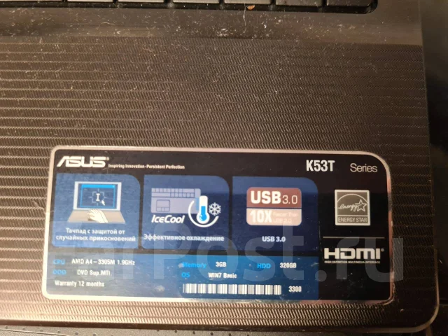 Asus K53T. 15.6", ��� 4 ��, WiFi: 1, Bluetooth: 1 ����