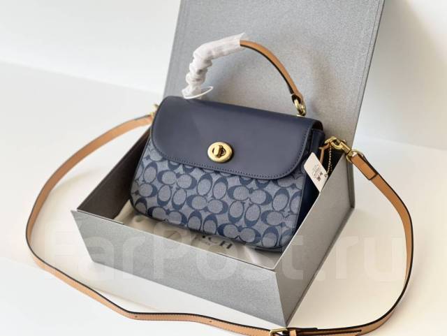 Сумка-портфель Coach Marlie in Signature Chambray – Navy, для женщин,  новый, в наличии. Цена: 6 000₽ во Владивостоке