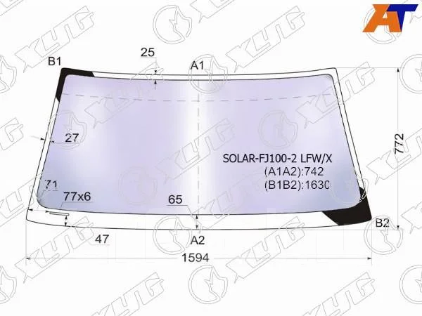 Стекло лобовое Toyota Land Cruiser (J100) 98-07 / Land Cruiser Cygnus 98-07
