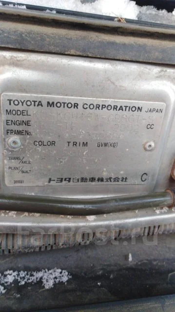 Toyota Granvia. KCH16W, 1KZTE ����