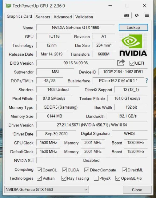 GeForce GTX 1660 ����