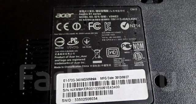 Acer Aspire E1. 16.4", ��� 6 ��, WiFi: 1, Bluetooth: 1 ����