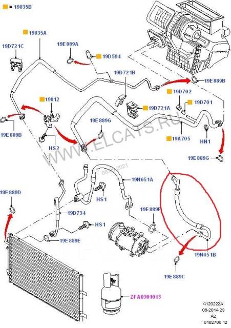 Схема расположения трубок кондиционера форд фокус 2