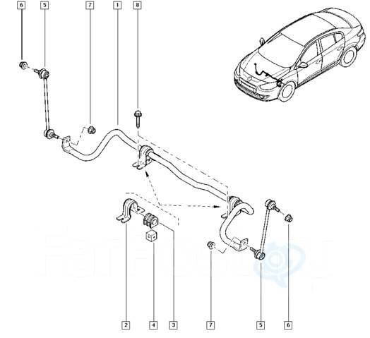 Схема передней подвески рено флюенс