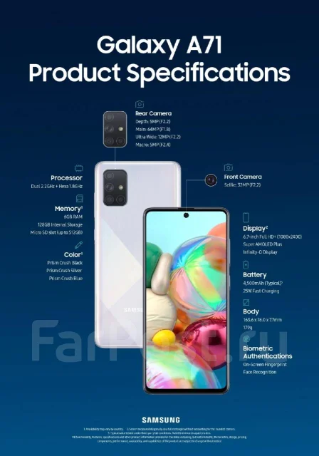 Samsung Galaxy A71. �/�, �����, 4G LTE, Dual-SIM, NFC ����