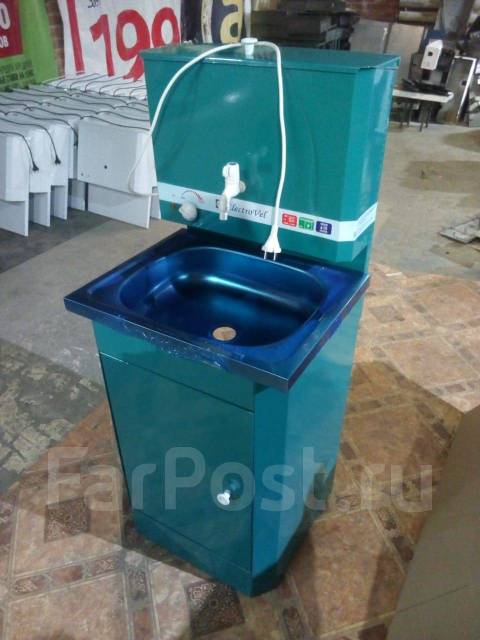 Умывальник дачный, с подогревом, 20л. Бирюза, раковина пластиковая ...