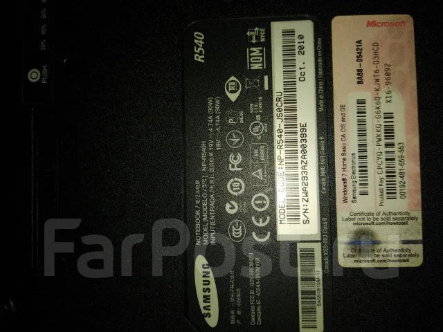 Samsung R540. 15.6", WiFi: 1, Bluetooth: 1 ����