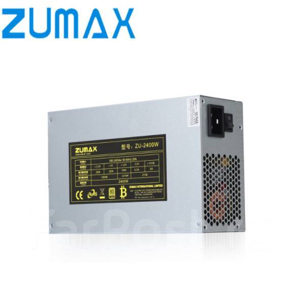 Новый Блок питания Zumax ZU-2400W для майнинга 2400Вт, в наличии. Цена ...