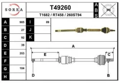 ��������� ��� renault Laguna II (BG0 1_) EAI T49260 T49260 ����