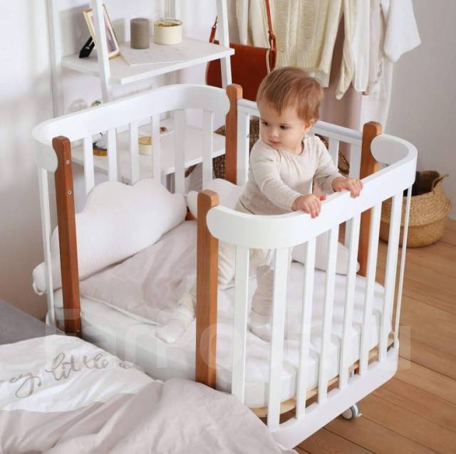 Кроватка-трансформер Happy Baby Mommy Lux, массив дерева, матрас в ...
