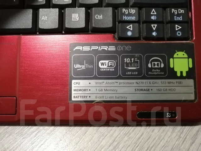 Acer Aspire One D250. 1,6����, ��� 2048 ��, WiFi: 1, Bluetooth: 1 ����