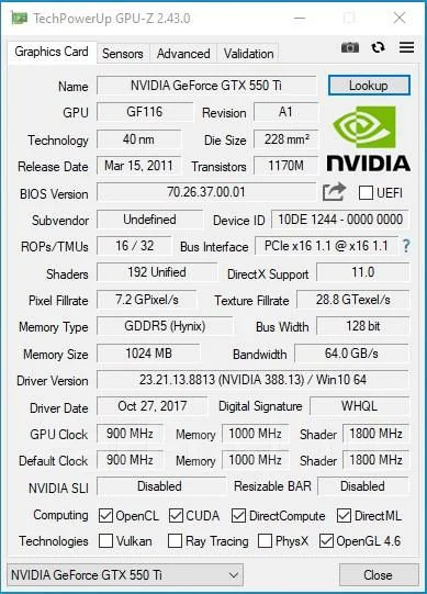 GeForce GTX 550 Ti ����
