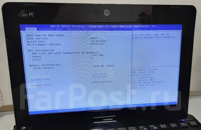 Asus Eee PC 1015. 10.1", 1����, ��� 2048 ��, ���� 1���, WiFi: 1, ����������� �� 1��. ����