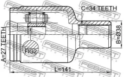 ���� ���������� ����� 27x34 Mercedes BENZ E-Class 212 4 Matic 2008-2013 Febest 1611221FLH 1611221FLH ����