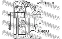 ���� �������� 25x65.2x37 BMW 6 F06 GC 2011-2013 [ECE] Febest 1910F10 1910F10 ����