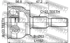 ���� �������� 23x63x27 FORD Focus CB8 2011- [EU] Febest 2110CDH 2110CDH ����