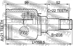 ���� ���������� ����� 21X38X22 Febest 2111Fusatlh 2111FUSATLH ����