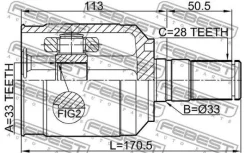 ���� ���������� ����� 33x33x28 Hyundai Santa FE 12 2012-2015 [GEN] Febest 2211XM12LH 2211XM12LH ����