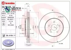 ���� ��������� Lexus RX300/RX350/RX400 03- �����. ����. Brembo 09A10911 09A10911 ����