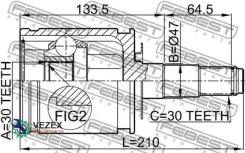 ���� ���������� 30x47x30 (Toyota LAND Cruiser 100 HDJ101/UZJ100 1998-2007) Febest Toyota LAND Cruiser 100 HDJ101/UZJ100 1998-2007 Febest 0111FZJ100 01...