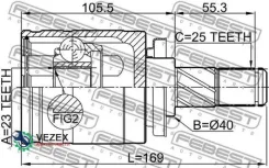 ���� ���������� ����� 23X40X25 Febest 0211P10LH 0211P10LH ����
