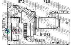 ���� �������� ������ 43X72X33 Febest 0410V97WRA50 0410V97WRA50 ����